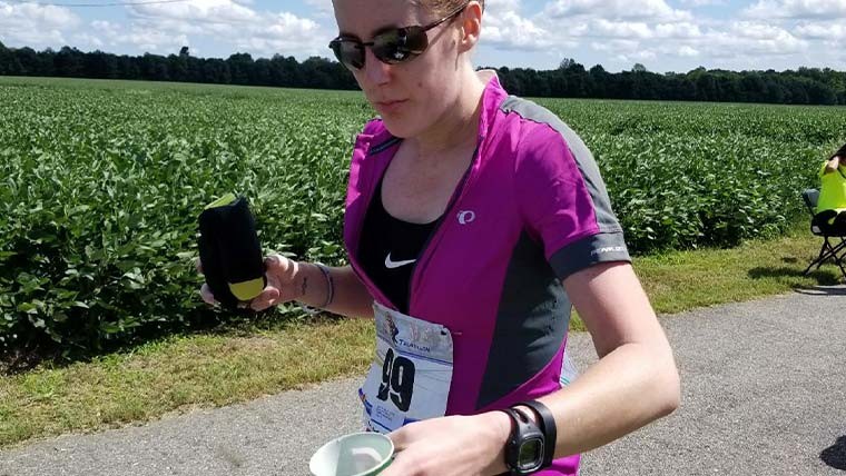 Sarah Shuhaibar in running gear.