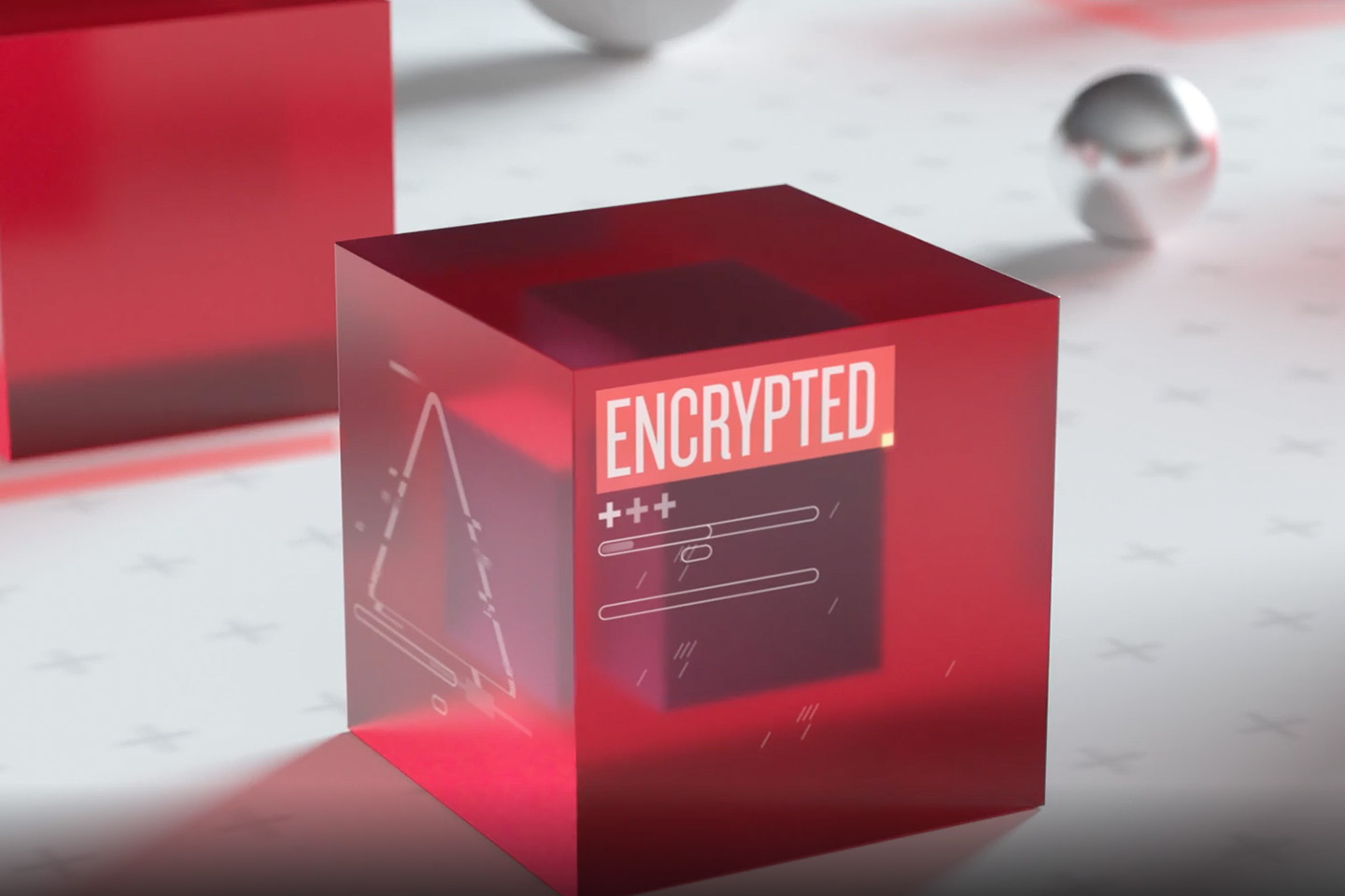 encrypted cube showing level on encryption achieved