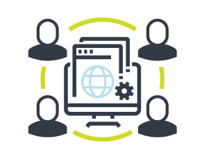 Computer design workforce icon.