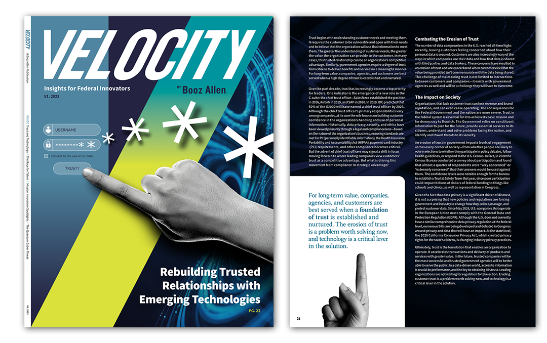 Cover and example page of the velocity magazine